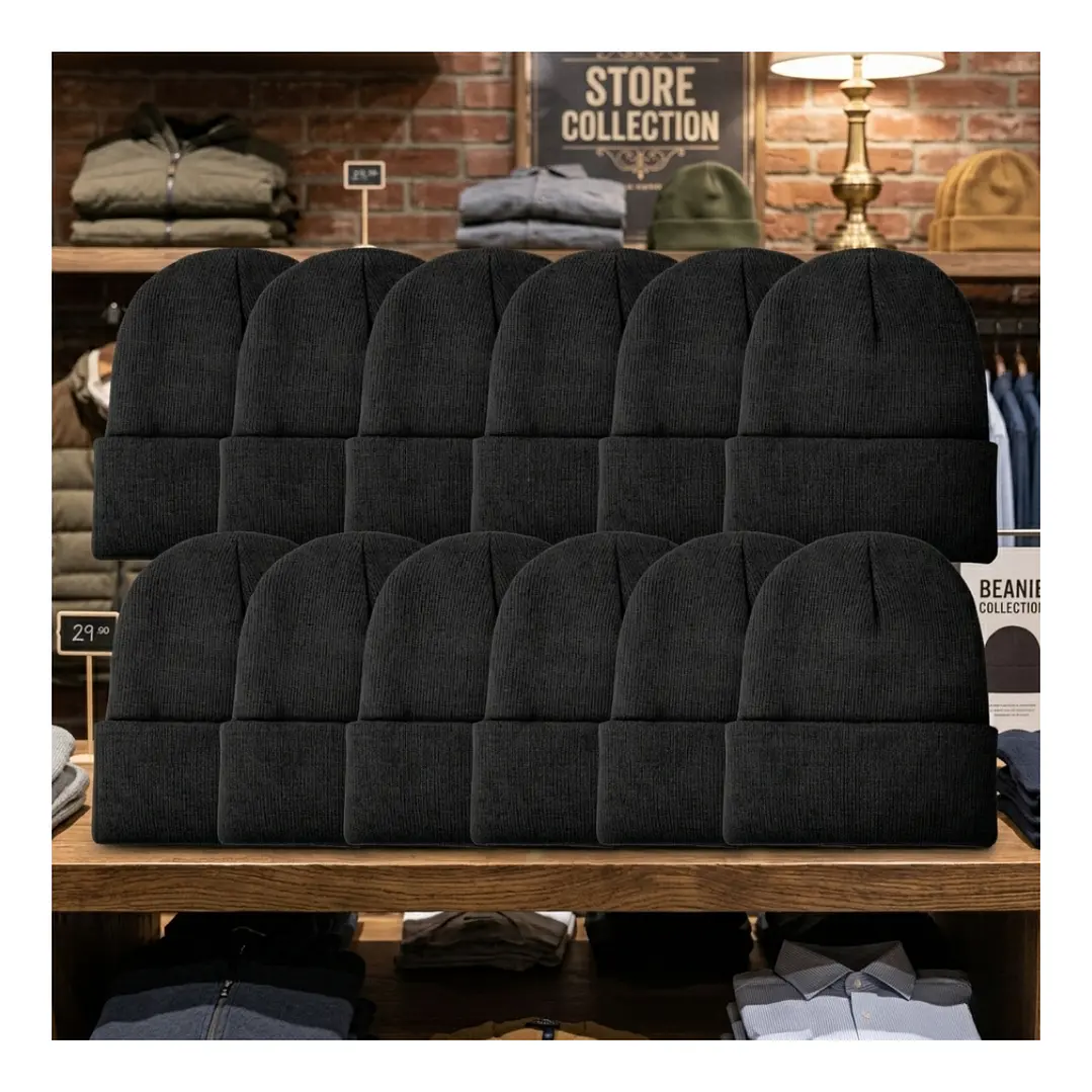 Pack 12 Gorros De Lana Con Doblez Interior De Polar 14