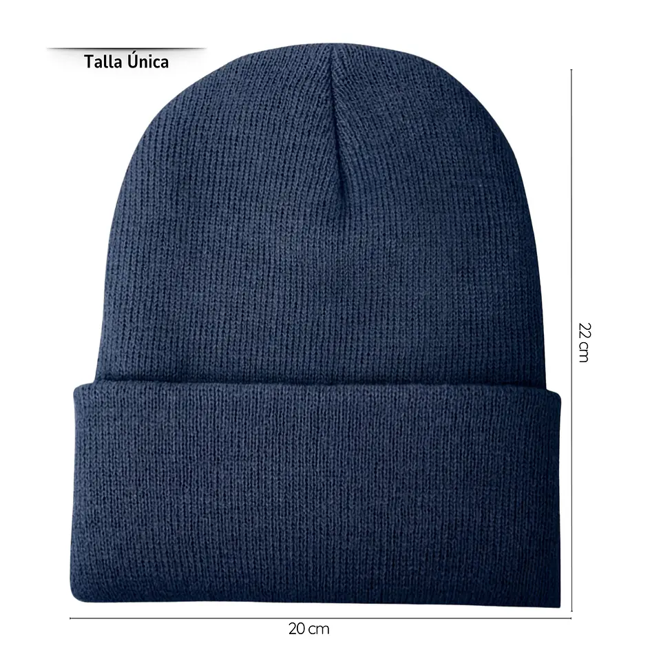 Pack 12 Gorros Beanie De Lana Adulto Con Doblez Diseño Liso Invierno 2