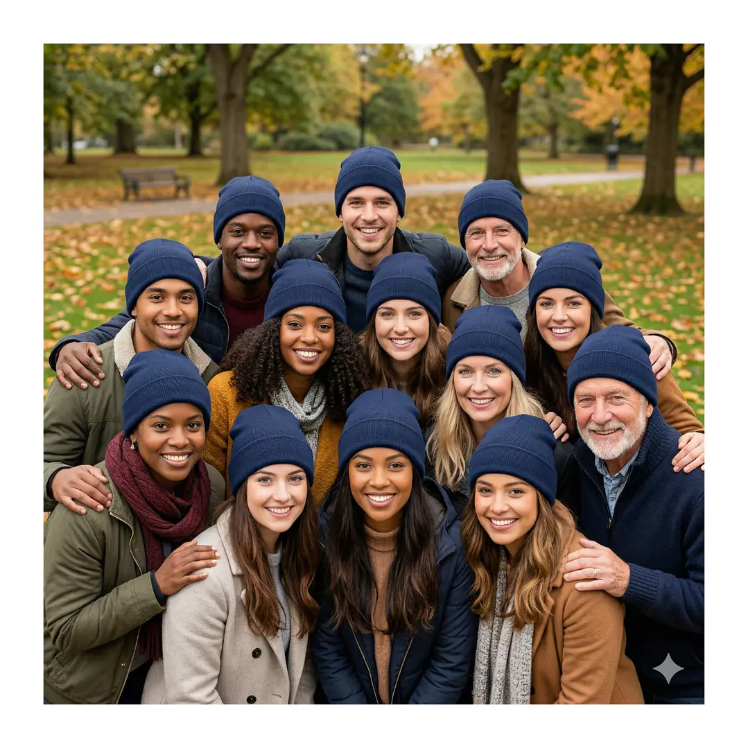 Pack 12 Gorros Beanie De Lana Adulto Con Doblez Diseño Liso Invierno 3