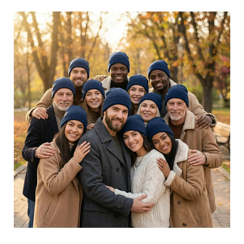 Pack 12 Gorros Beanie De Lana Adulto Con Doblez Diseño Liso Invierno 7