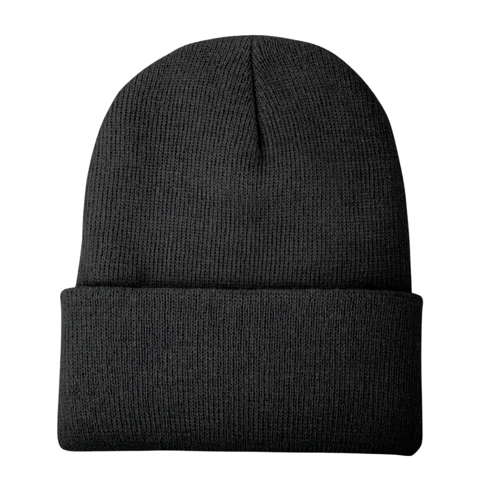 Pack 12 Gorros Beanie De Lana Adulto Con Doblez Diseño Liso Invierno 9