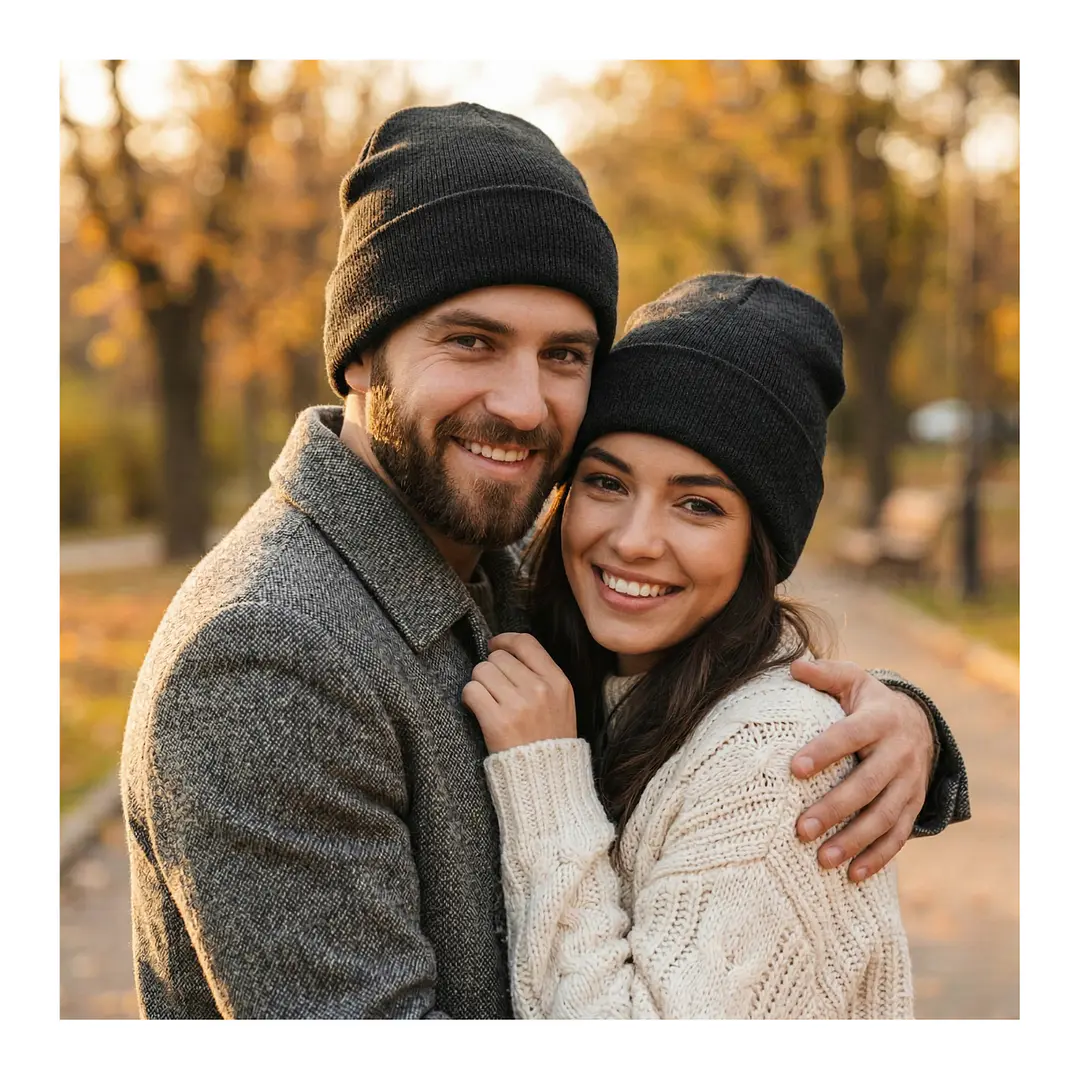 Pack 12 Gorros Beanie De Lana Adulto Con Doblez Diseño Liso Invierno 11