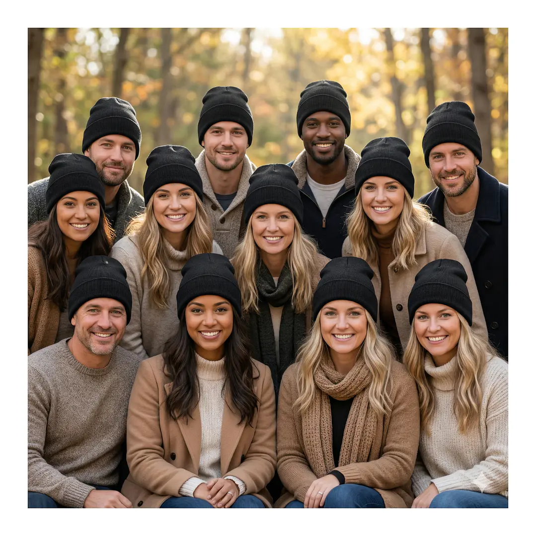 Pack 12 Gorros Beanie De Lana Adulto Con Doblez Diseño Liso Invierno 12