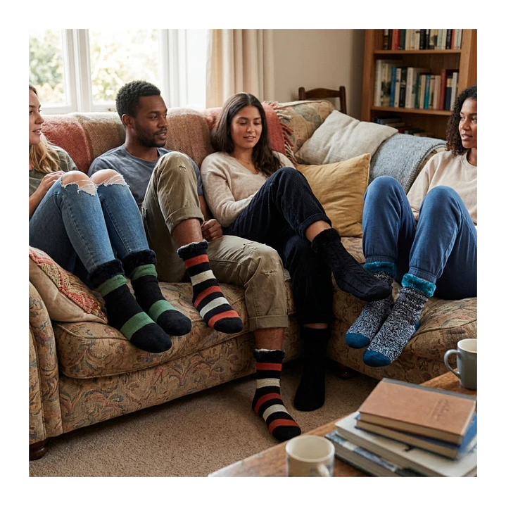 1 Par Calcetines Chiporro Térmicos Largos Invierno Abrigados 7