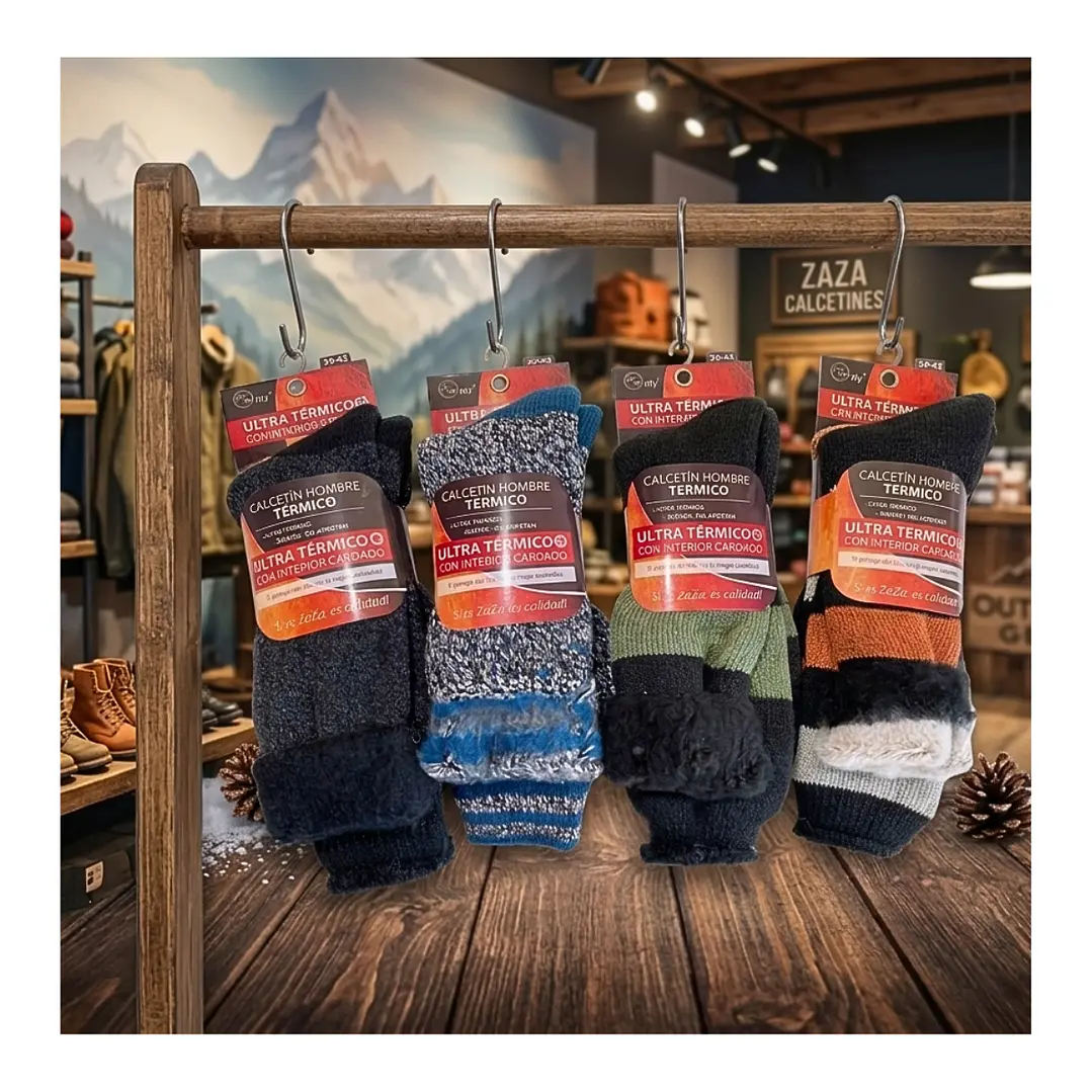 1 Par Calcetines Chiporro Térmicos Largos Invierno Abrigados 1