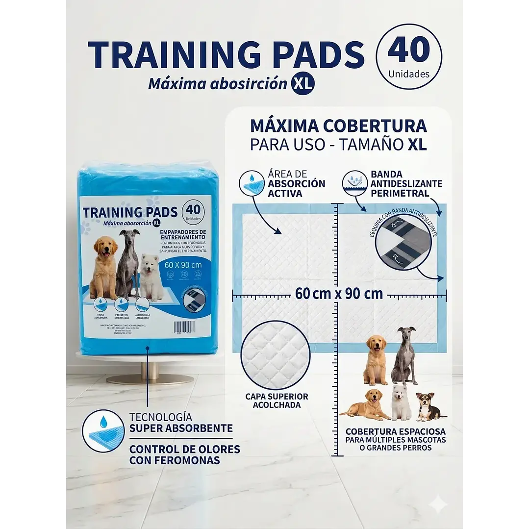 Pañales Tipo Sabanillas Mascotas Perros Y Gato 90x60 Cms 1