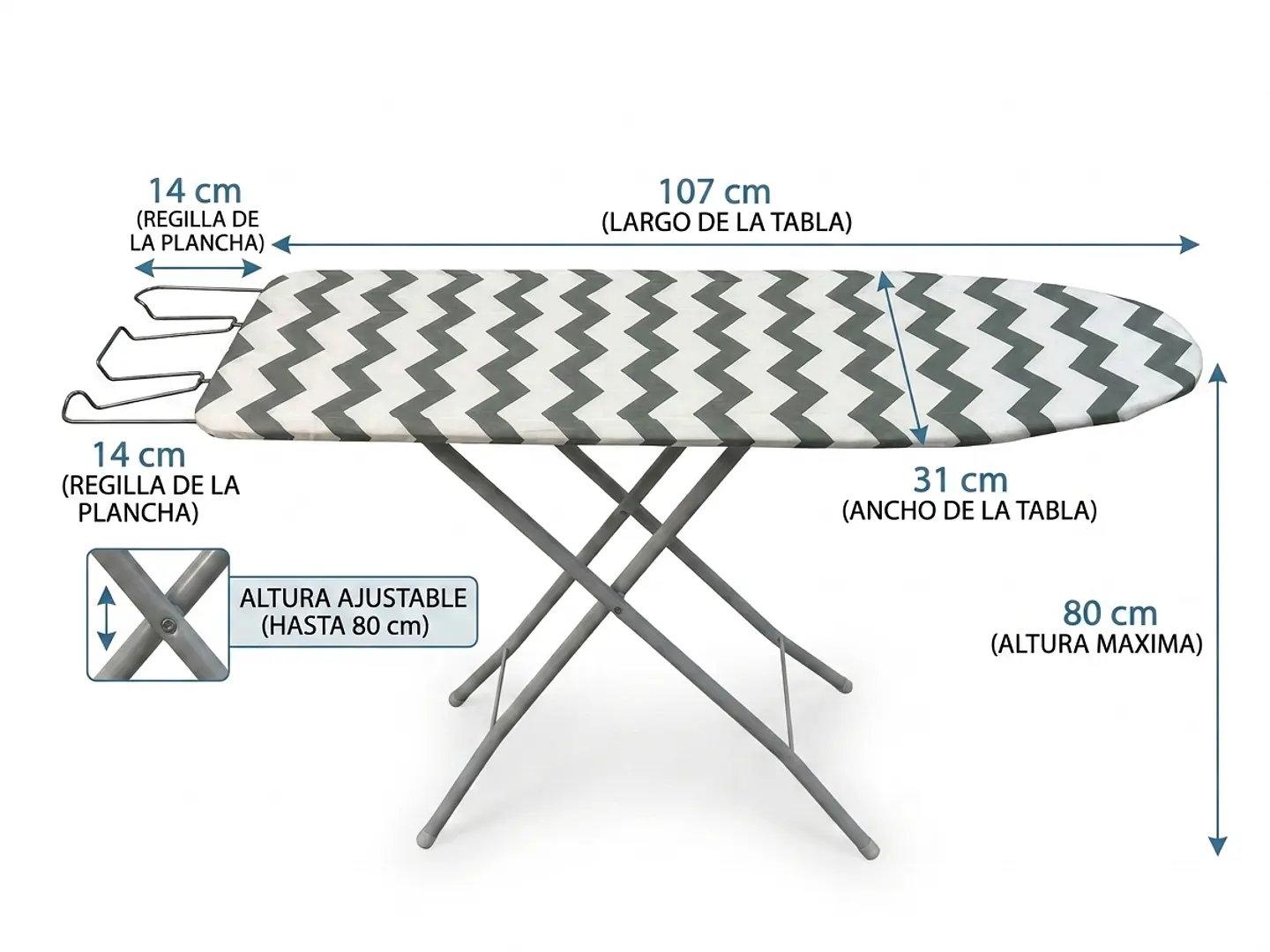  Tabla De Planchar Básica madera 106x30 Cm Color Diseño Surtido  9