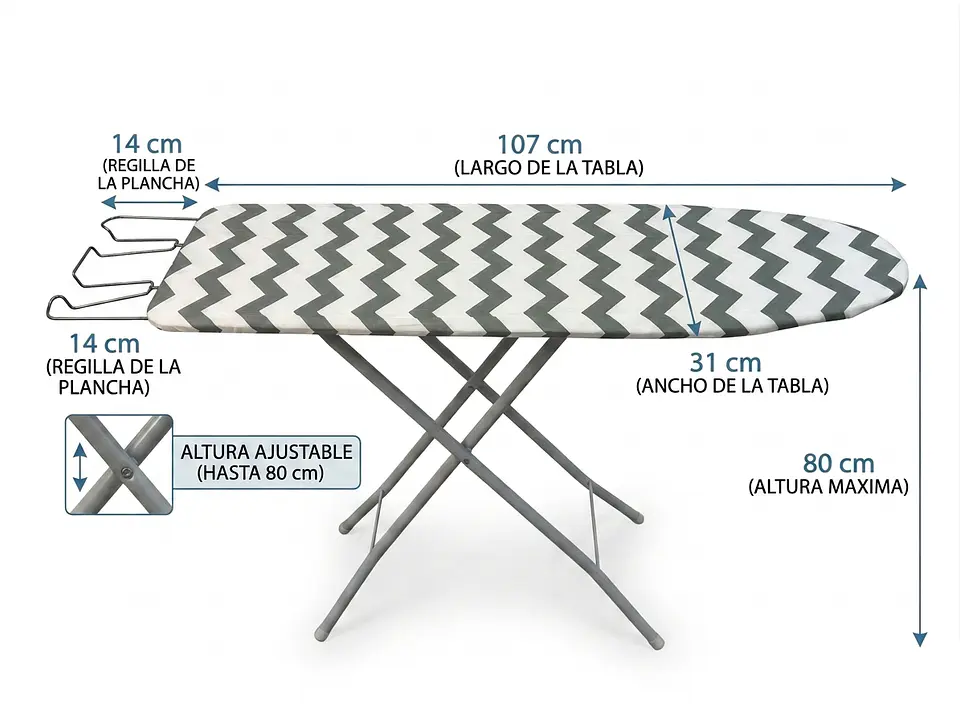  Tabla De Planchar Básica madera 106x30 Cm Color Diseño Surtido  9