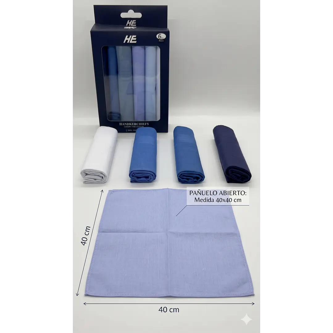 Pañuelos Para Hombre, 100% Algodón 6 Und 40x40 Premium 4
