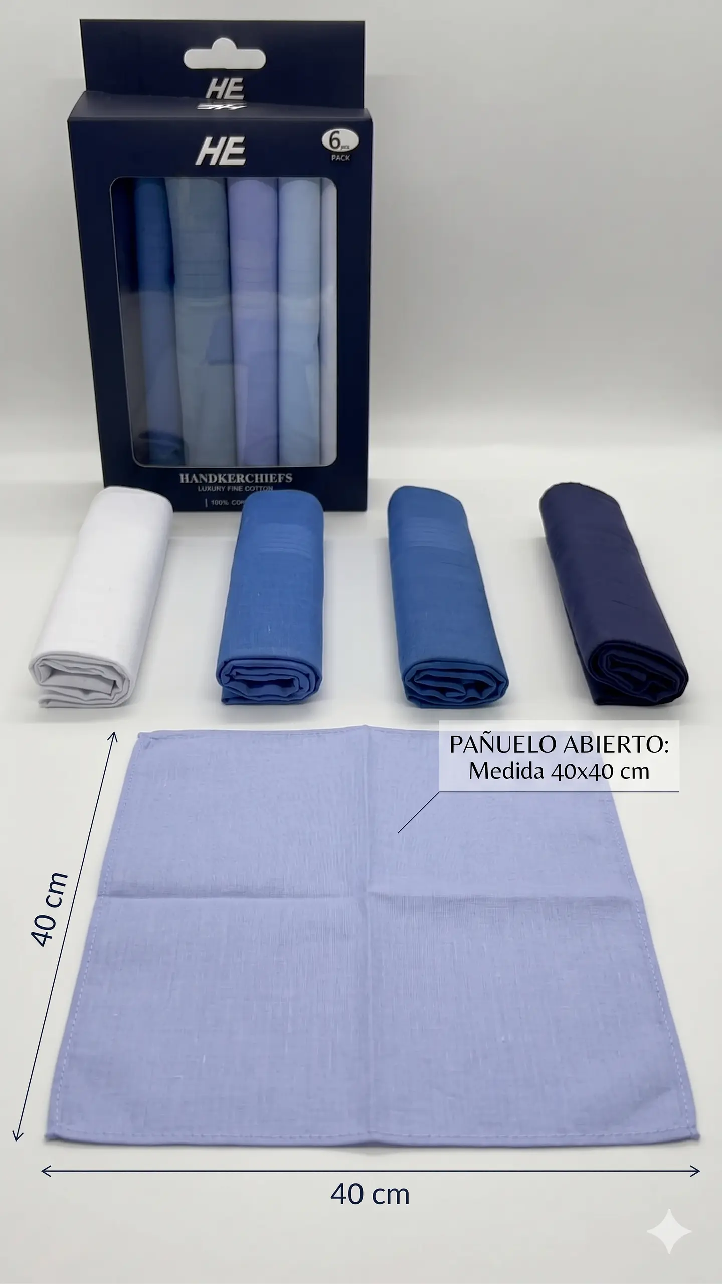 Pañuelos Para Hombre, 100% Algodón 6 Und 40x40 Premium 4