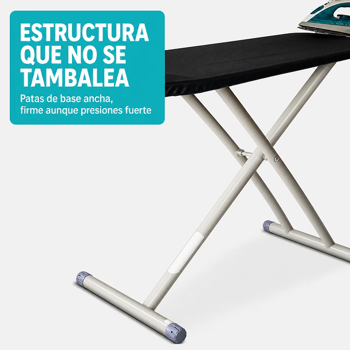 Tabla de planchar metálica Ekol 134x36 cm gris, plegable con altura regulable 3