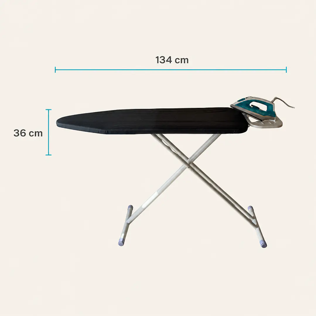 Tabla de planchar metálica Ekol 134x36 cm gris, plegable con altura regulable 4