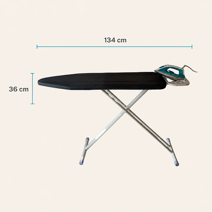 Tabla de planchar metálica Ekol 134x36 cm gris, plegable con altura regulable 4