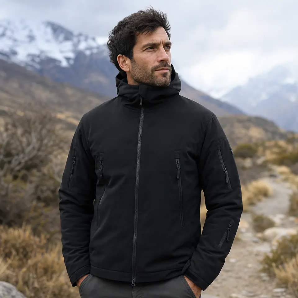 Chaqueta softshell térmica micropolar hombre, impermeable táctica de invierno 2