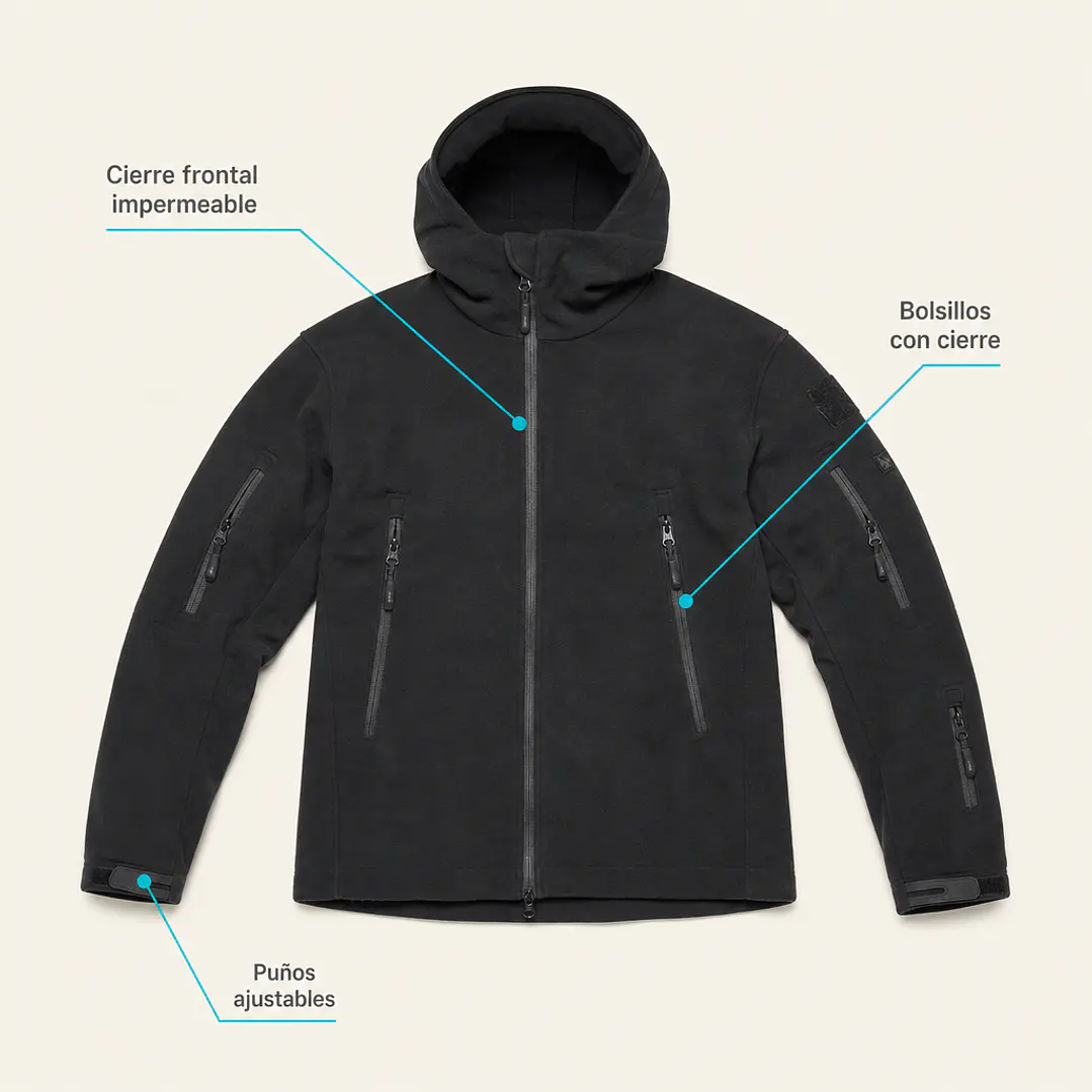 Chaqueta softshell térmica micropolar hombre, impermeable táctica de invierno 4