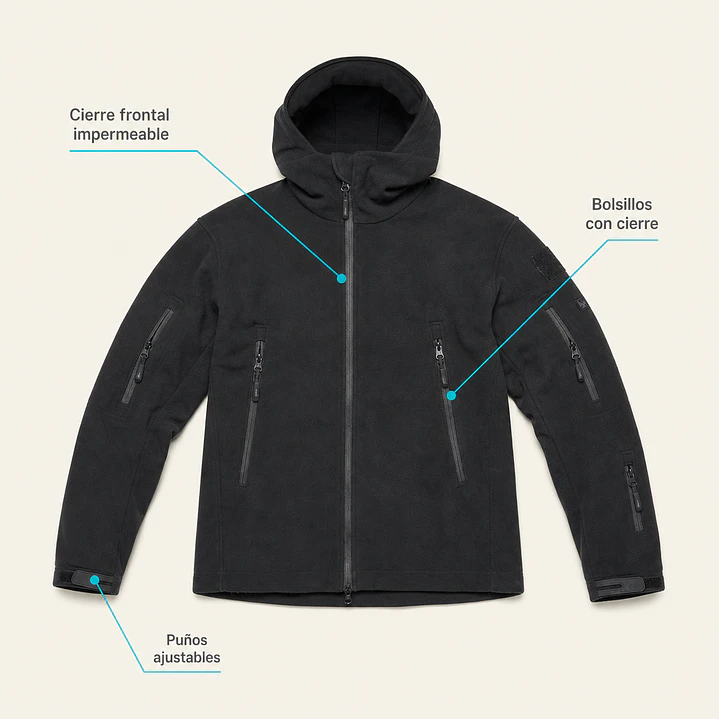 Chaqueta softshell térmica micropolar hombre, impermeable táctica de invierno 4