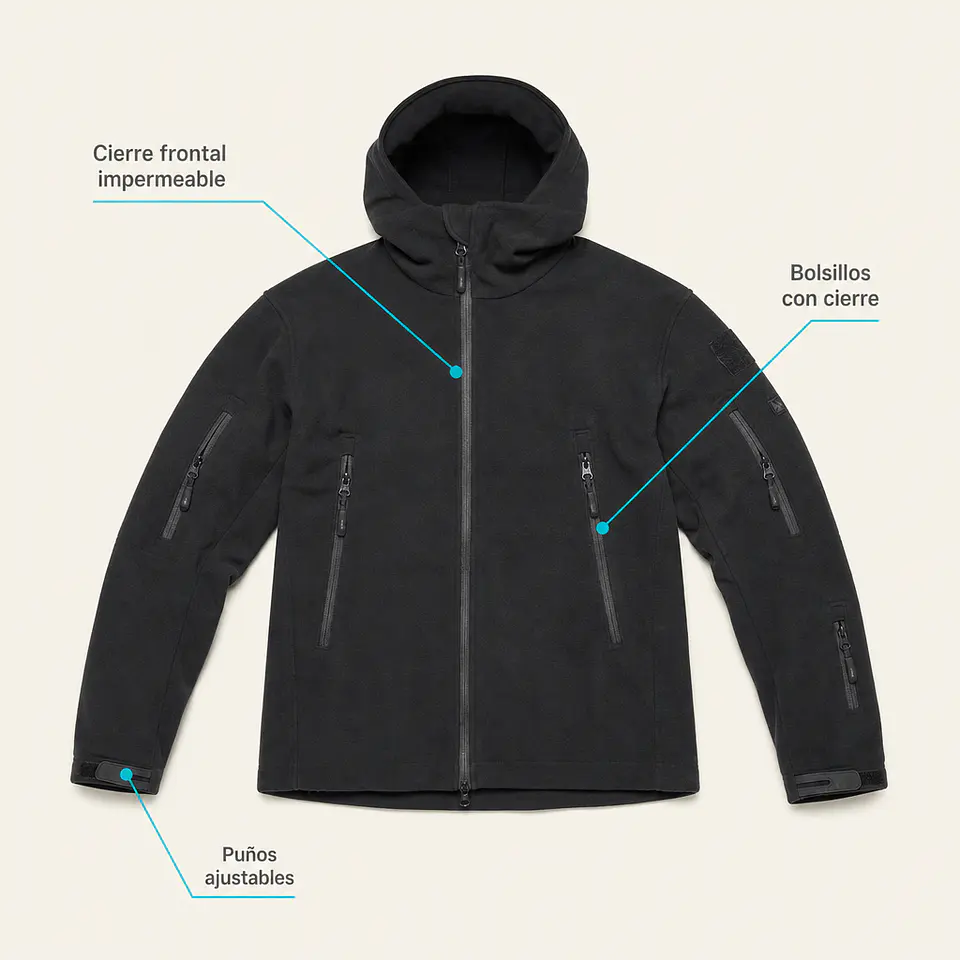 Chaqueta softshell térmica micropolar hombre, impermeable táctica de invierno 4