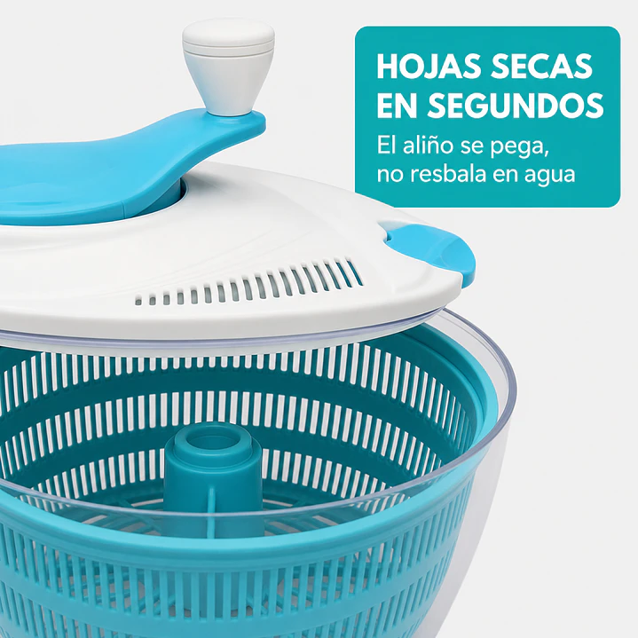 Centrifugadora de lechuga y verduras, escurridor manual con tapa 3