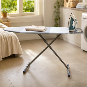 Tabla de planchar Home metálica 115x36 cm con porta plancha, plegable