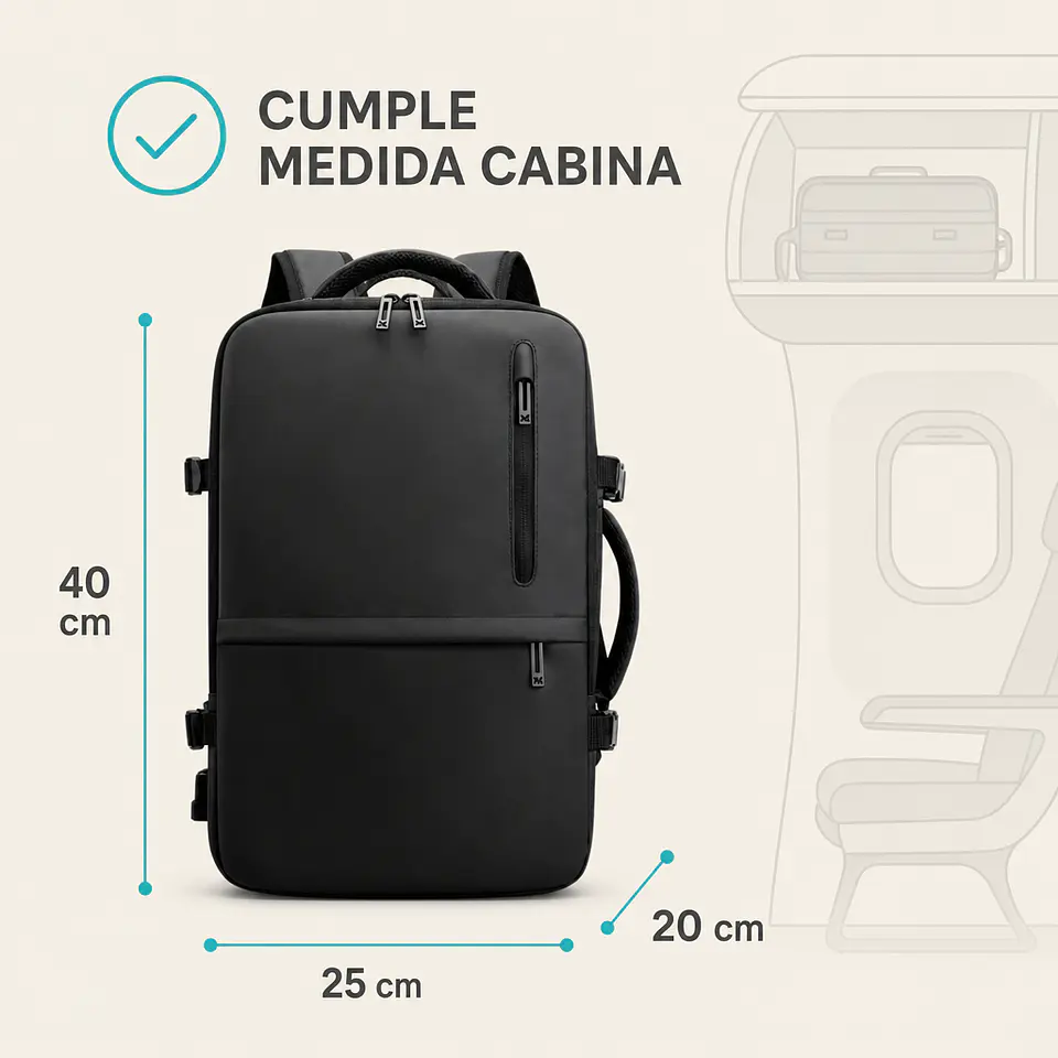 Mochila de cabina EKOLMAC Move Trek Pro, equipaje de mano para viaje 4