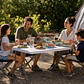 Mesa plegable de camping 180x74 cm portátil, plástico resistente blanca - Miniatura 2