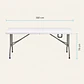 Mesa plegable de camping 180x74 cm portátil, plástico resistente blanca - Miniatura 4