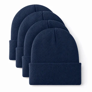 Pack 12 gorros de lana beanie con forro polar interior, unisex