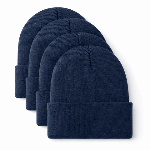 Pack 12 gorros de lana beanie con forro polar interior, unisex
