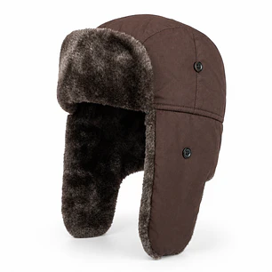Gorro ruso ushanka unisex de lona con orejeras, térmico de invierno