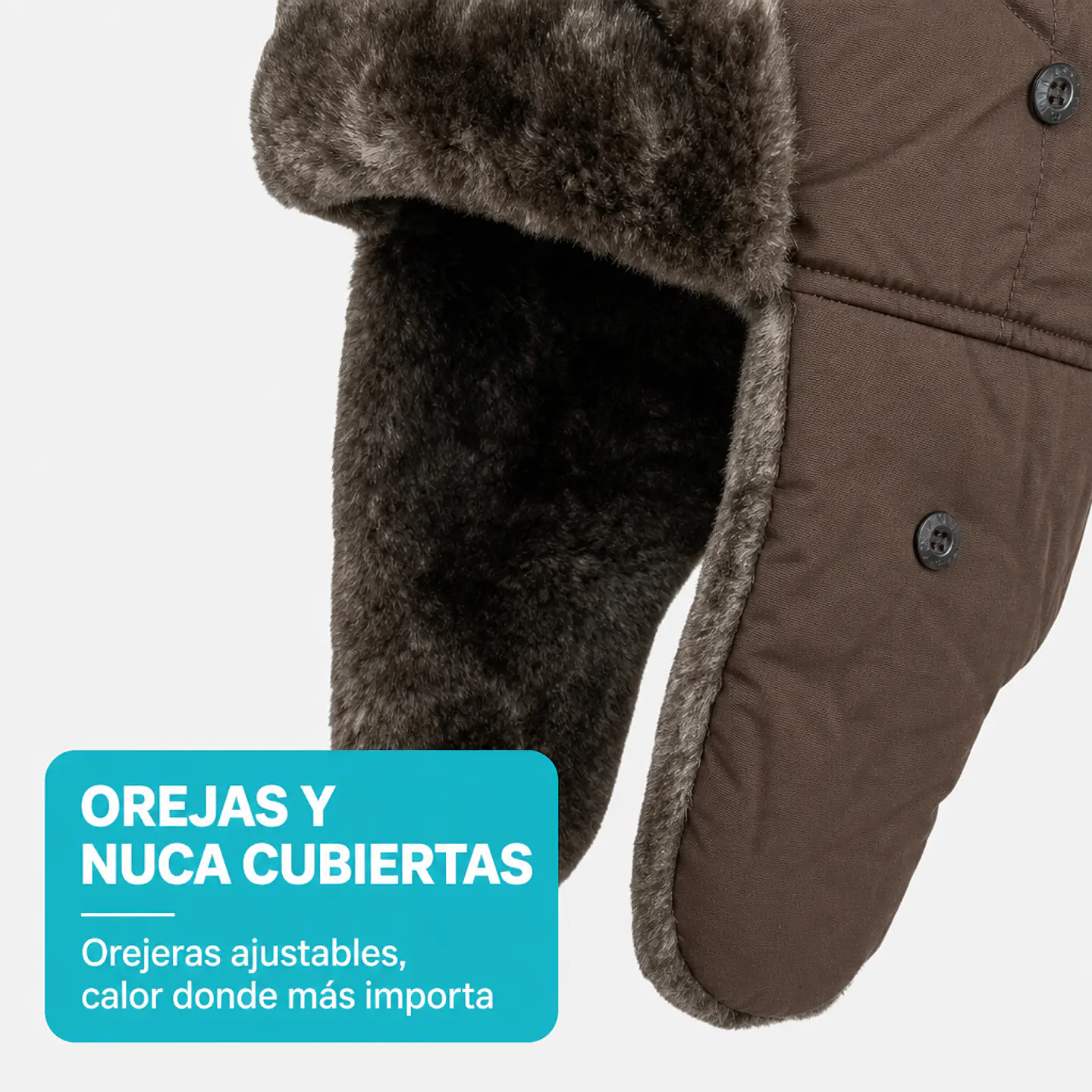 Gorro ruso ushanka unisex de lona con orejeras, térmico de invierno 3