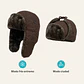 Gorro ruso ushanka unisex de lona con orejeras, térmico de invierno - thumbnail 4