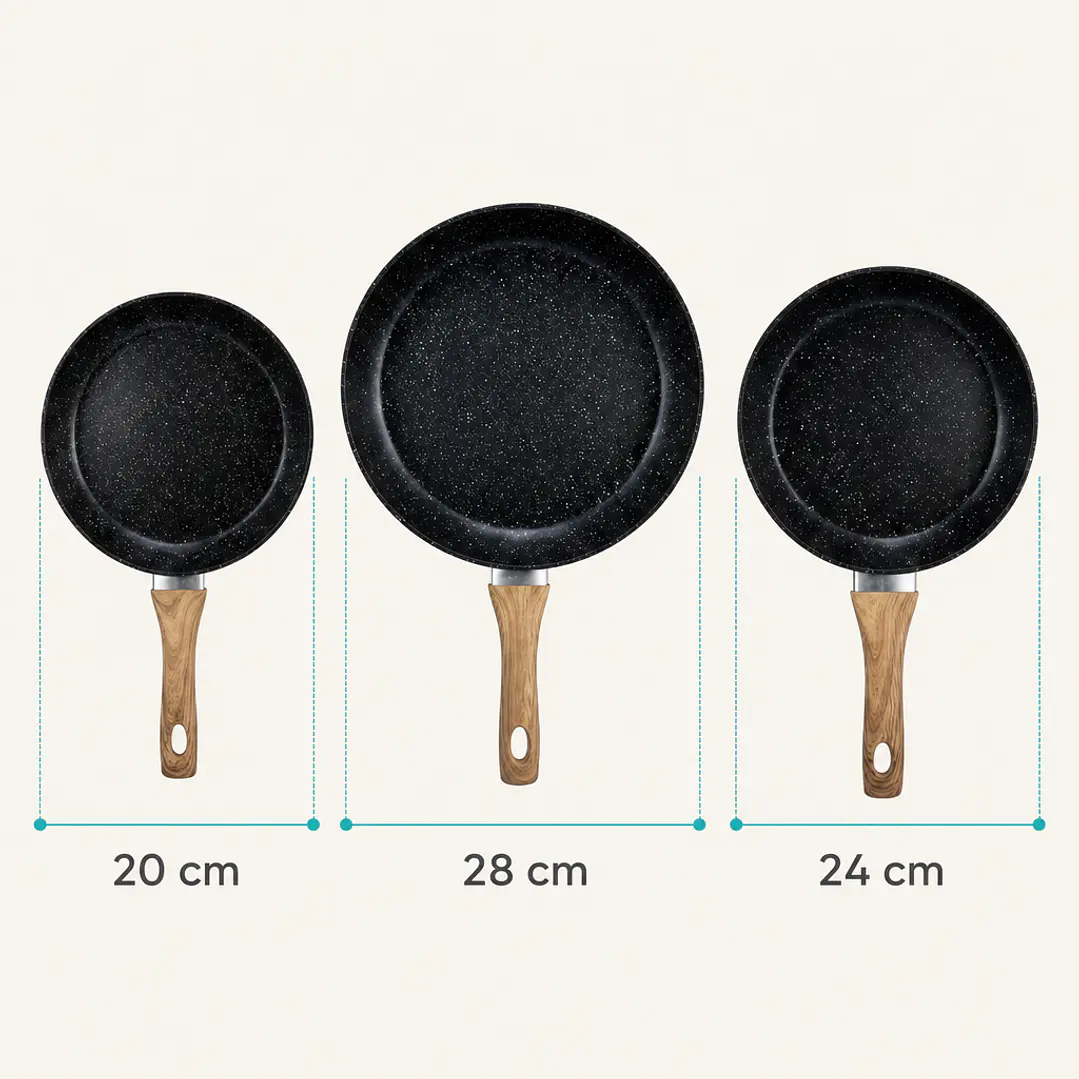 Set 3 sartenes cerámicos antiadherentes 20, 24 y 28 cm 4