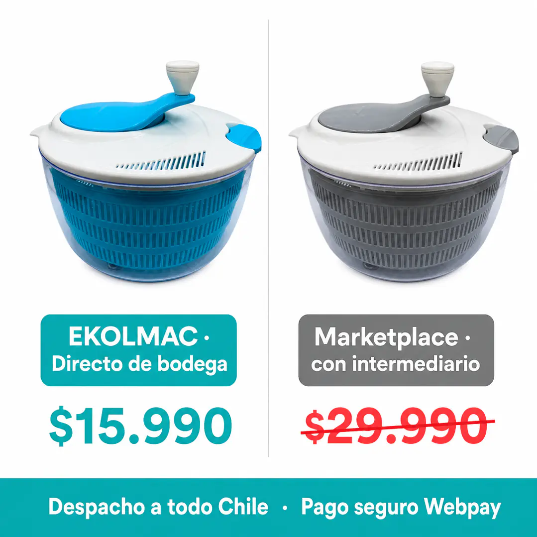 Centrifugadora de lechuga y verduras, escurridor manual con tapa 5