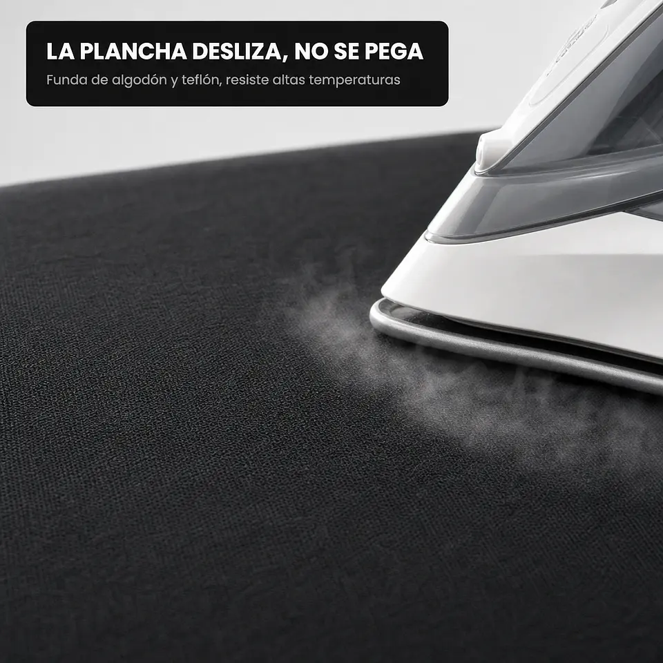 Tabla de Planchar Reforzada  132x35 cm, funda teflón y porta plancha 3