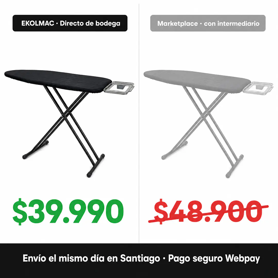 Tabla de planchar negra 132x45 cm con porta plancha, altura regulable y funda de teflón 5