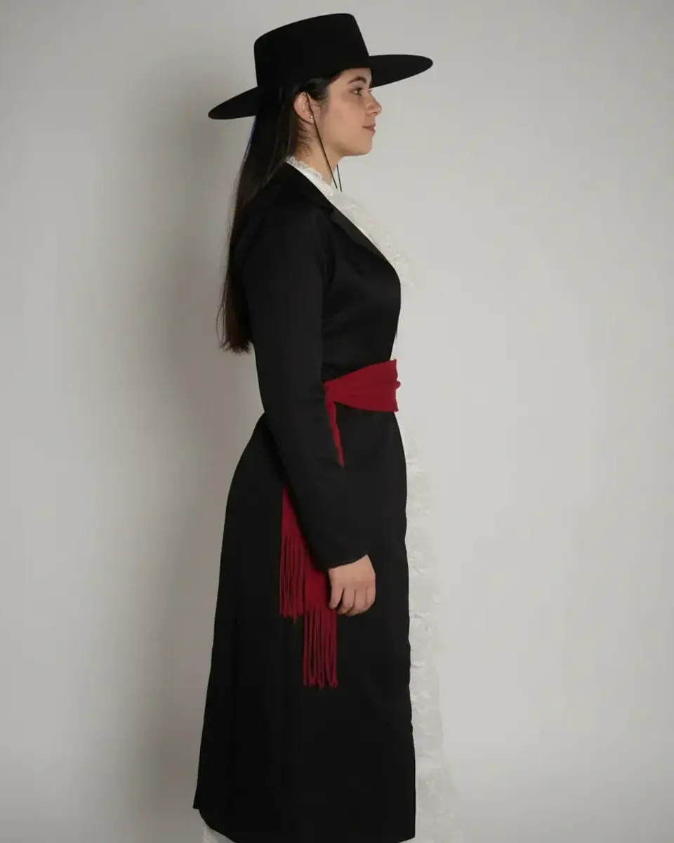 Traje Huasa Elegante Mujer  Vestido Típico De Chile Estandar gala folklorica 6