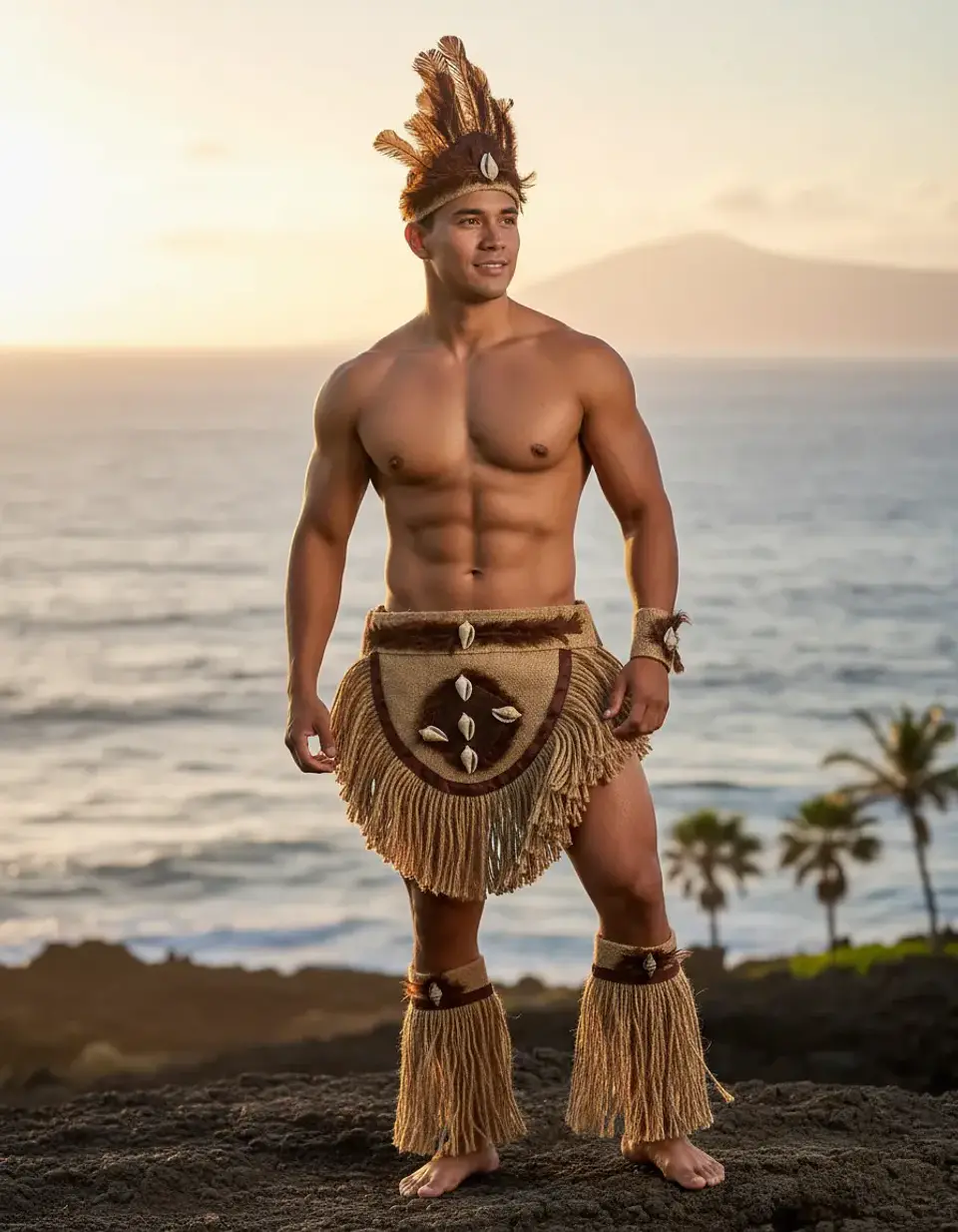 Traje Pascuense Niño Rapa Nui de Yute — Disfraz Folclórico Fiestas Patrias y Actos Escolares (6 a 16 años) 2