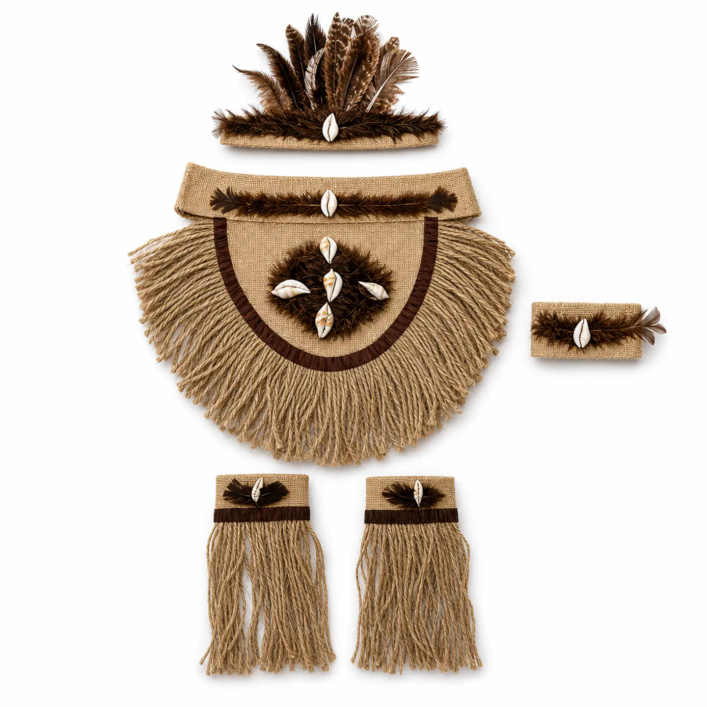 Traje Pascuense Niño Rapa Nui de Yute — Disfraz Folclórico Fiestas Patrias y Actos Escolares (6 a 16 años) 1