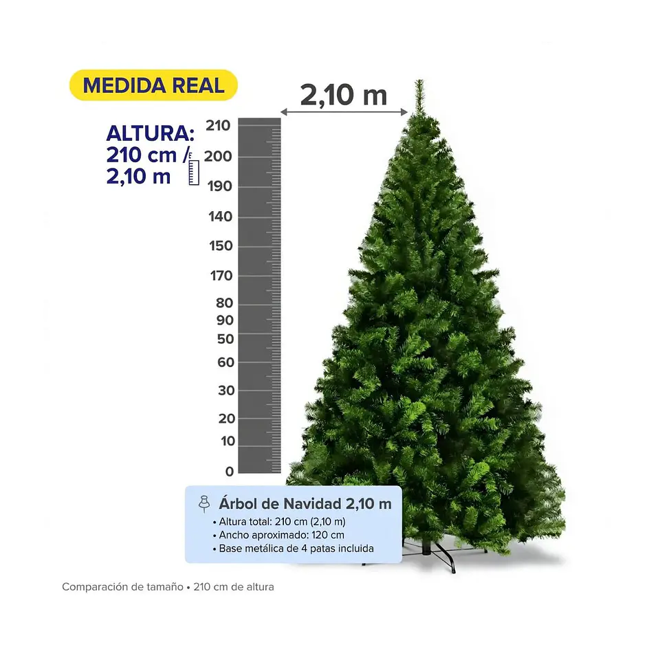 🎄Arbol de Navidad Premium Verde 210 cm con 1200 Ramas 3