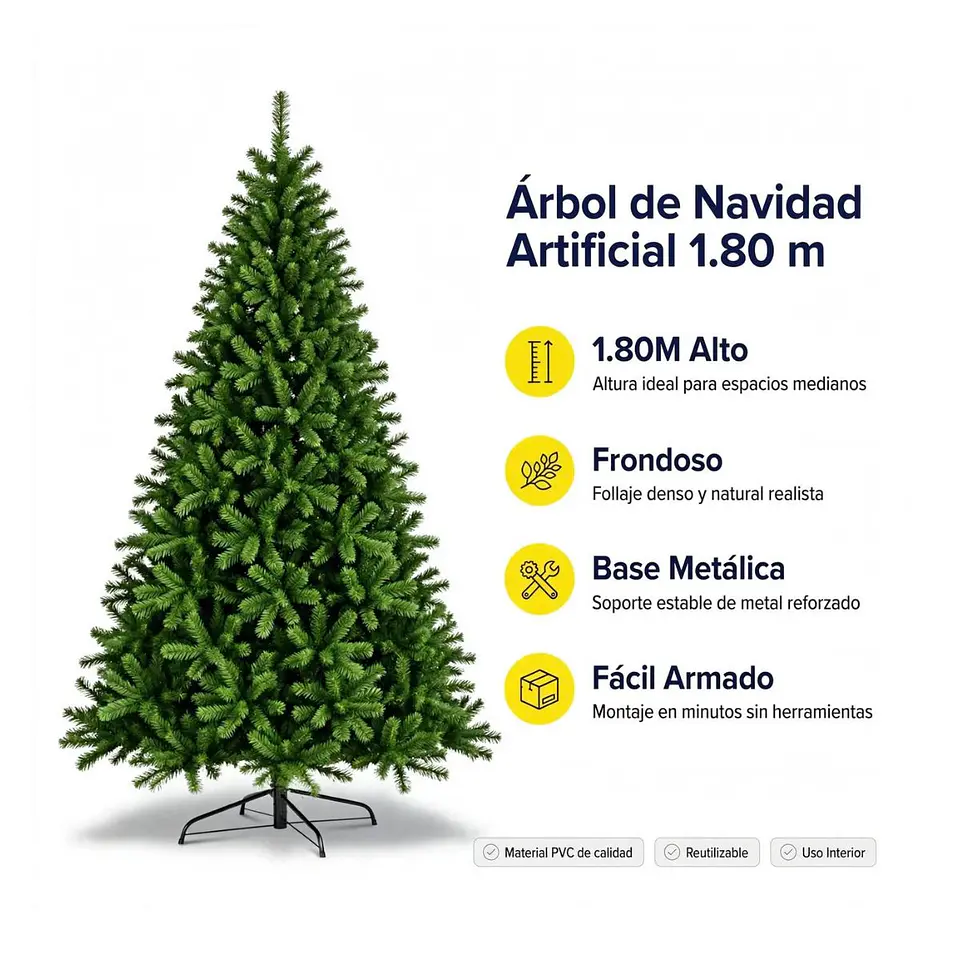 🎄Arbol Navideño Elegance Frondoso Verde 180 cm✨  3