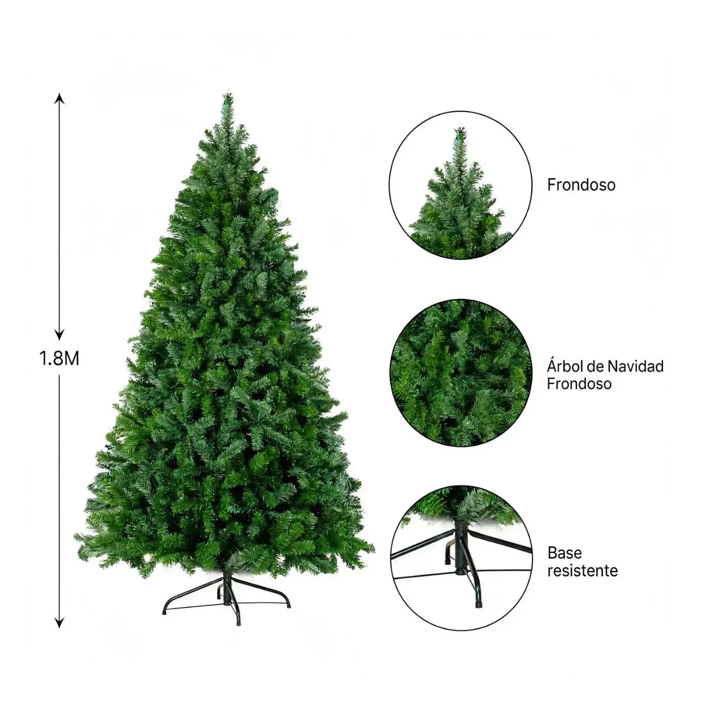 🎄Arbol Navideño Elegance Frondoso Verde 180 cm✨  5