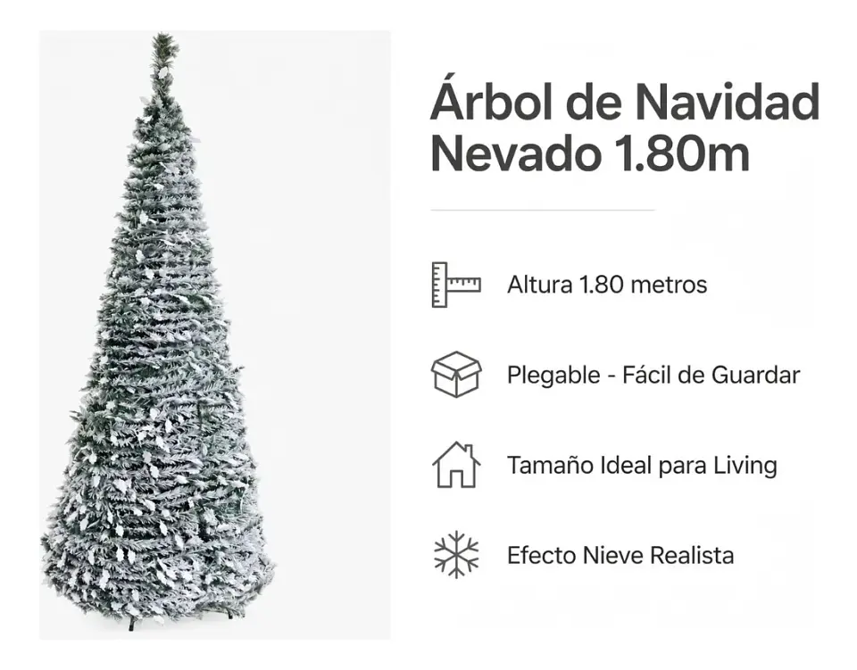 🎄Arbol Plegable Navidad Premium Verde Nevado❄ 3