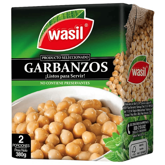 Garbanzos en Conserva Wasil 380g