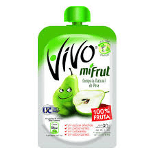 Compota vivo sabor pera 90g