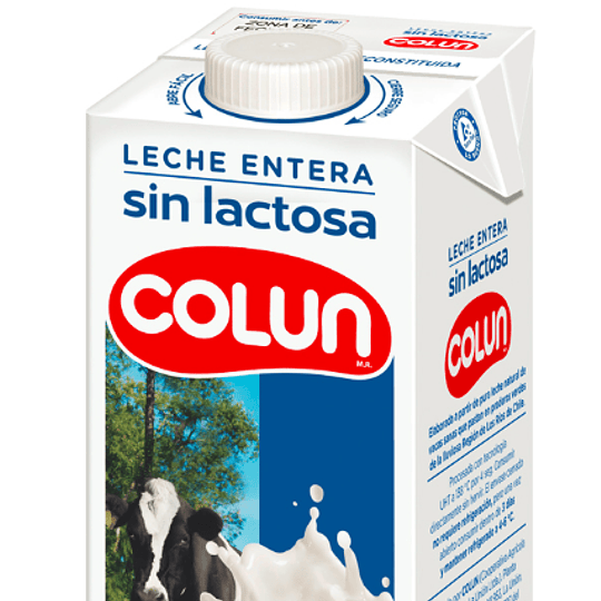 Leche entera Sin Lactosa Colun 1 Lt