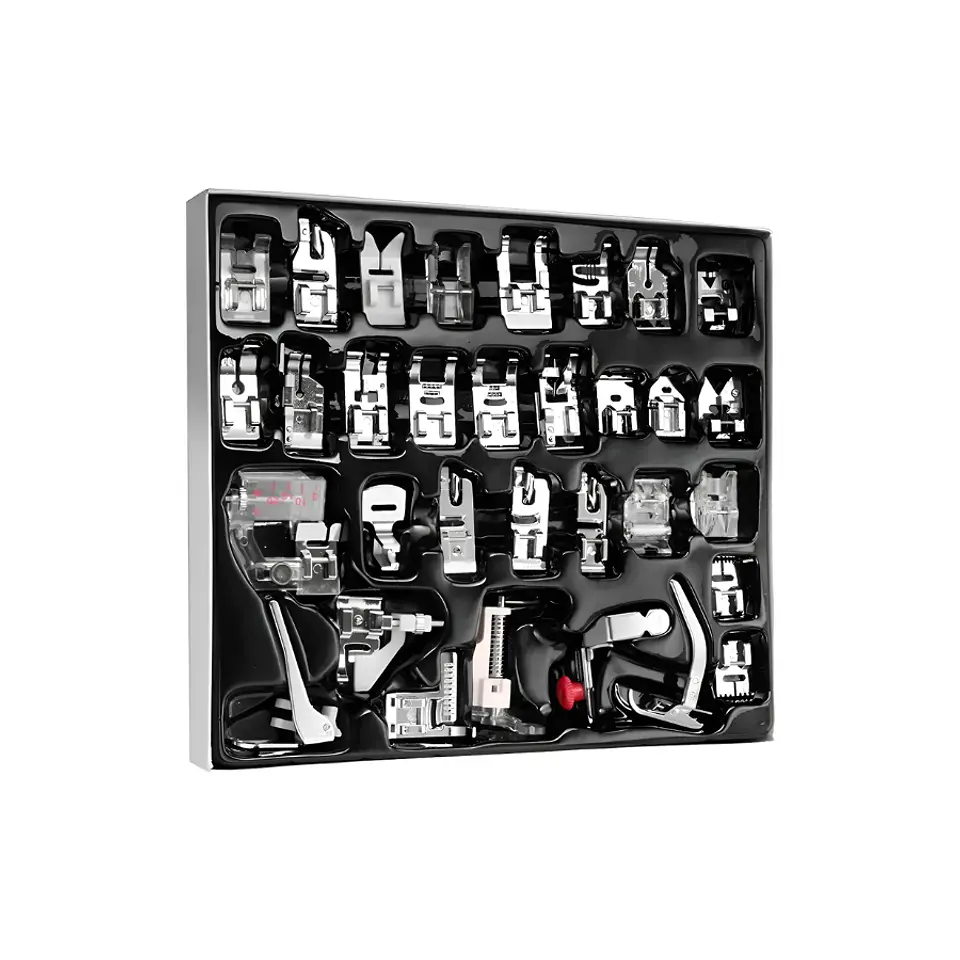 Set Juego de 32 Prensatelas Universales para Máquina de Coser Familiar 1