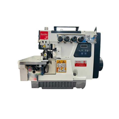  Máquina Fileteadora Industrial Mecatrónica SunSir E1-4-24/BK con Remate de Filete (4 Hilos)
