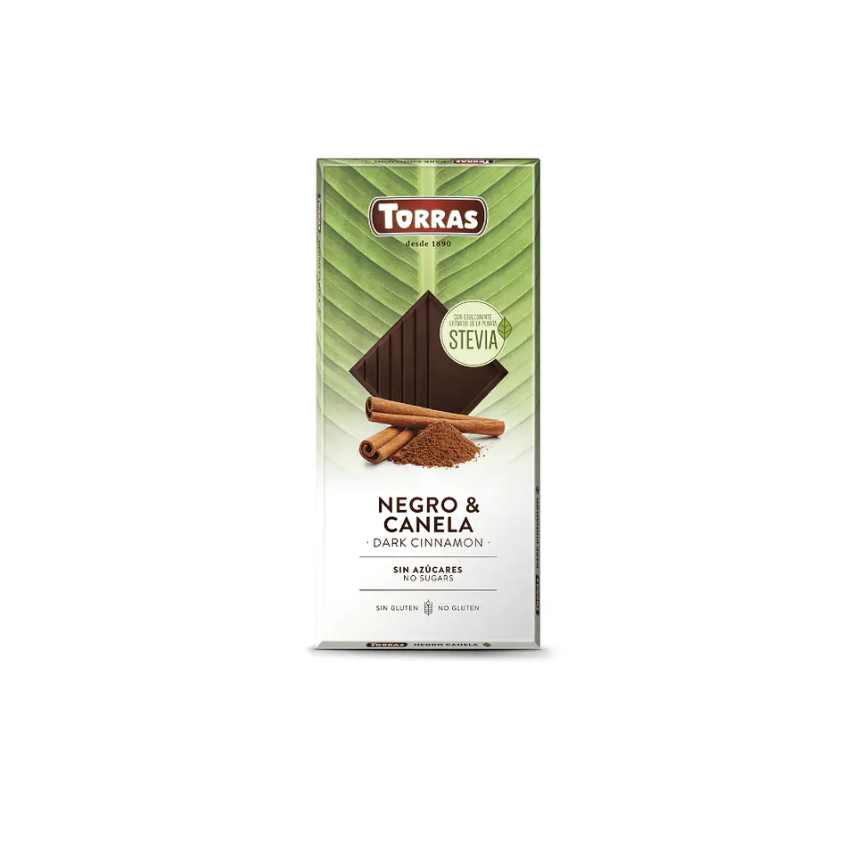 Chocolate canela  Stevia 125 gr Torras 1