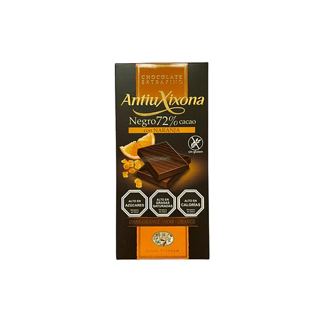 Chocolate naranja 72% Xixona