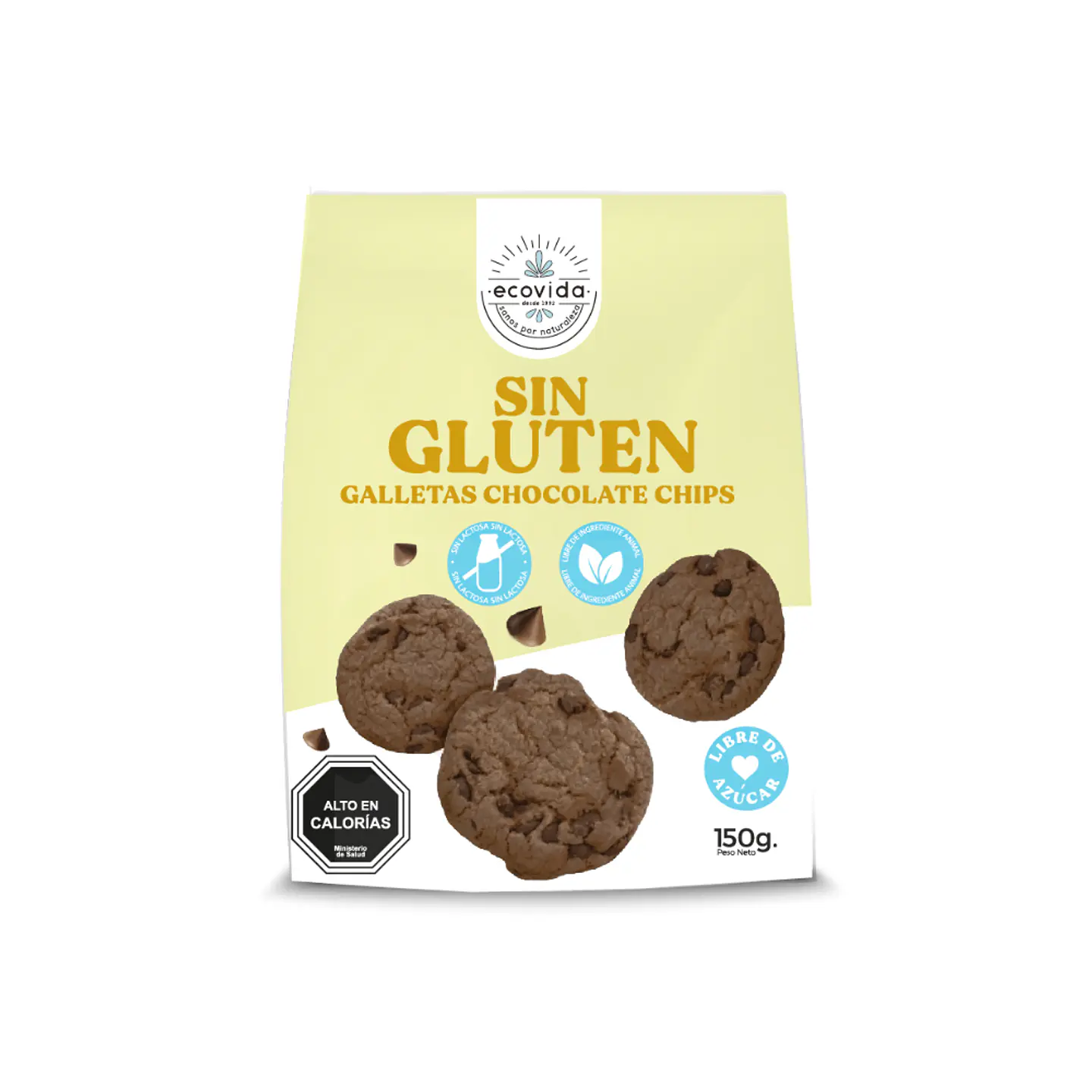 Galletas Sin gluten chocolate chips  ecovida  150g. 1
